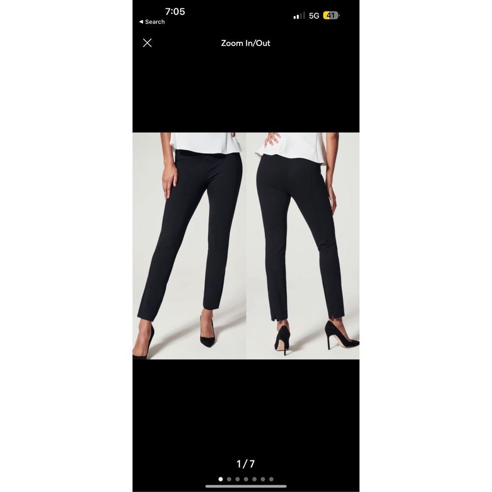 SPANX The Perfect Pant Ankle Back Seam Skinny in Black SZ M EUC